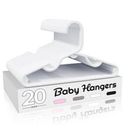 ACSTEP Baby Hangers 20 Pack, 11 Inch Kids Plastic Hangers, Non-Slip Baby Hangers for Closet, Baby Clothes Hangers for Pants Shirts Outfit Onesie, White