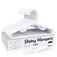 thumbnail image 1 of ACSTEP Baby Hangers 20 Pack, 11 Inch Kids Plastic Hangers, Non-Slip Baby Hangers for Closet, Baby Clothes Hangers for Pants Shirts Outfit Onesie, White, 1 of 9