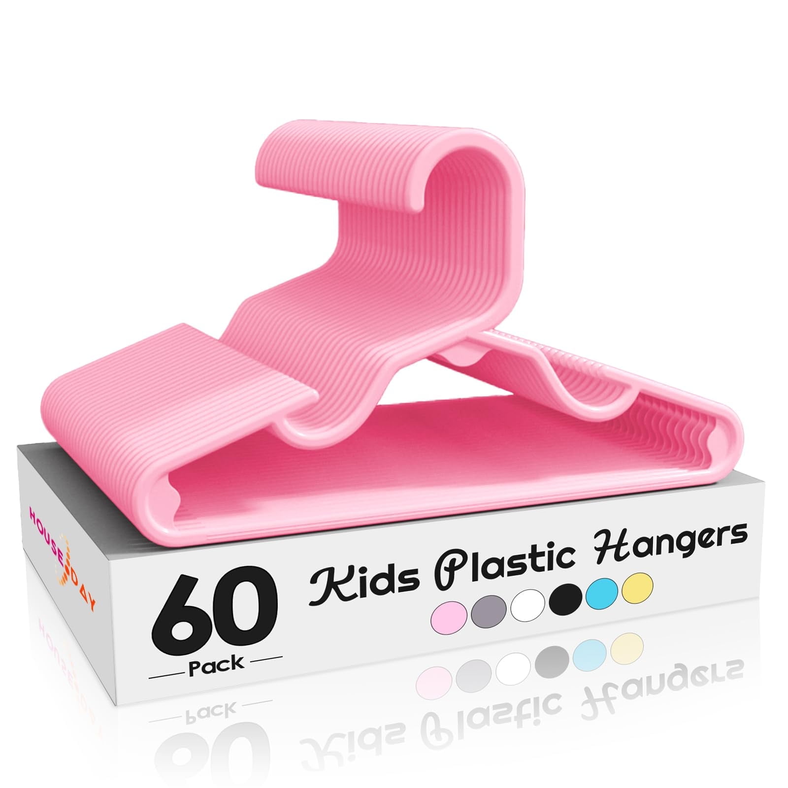 ACSTEP Baby Hangers 60 Pack, 11 Inch Kids Plastic Hangers, Non-Slip ...