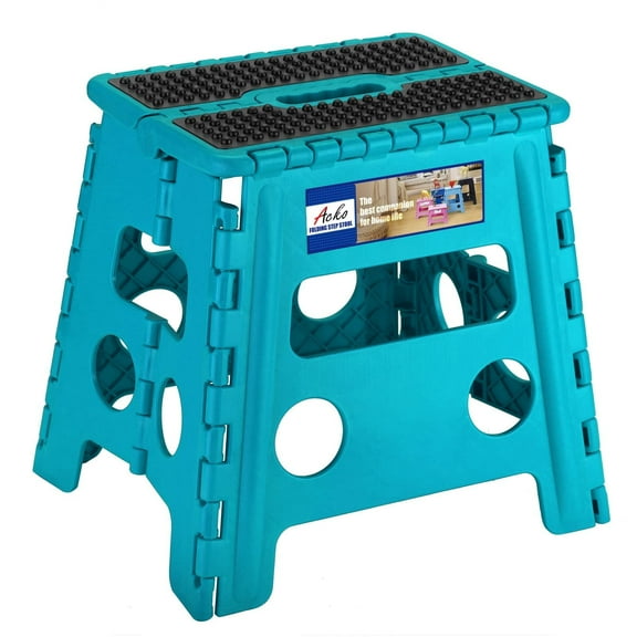 ACSTEP Folding 13 Inch Premium Heavy Duty Foldable Step Stool Dot Blue