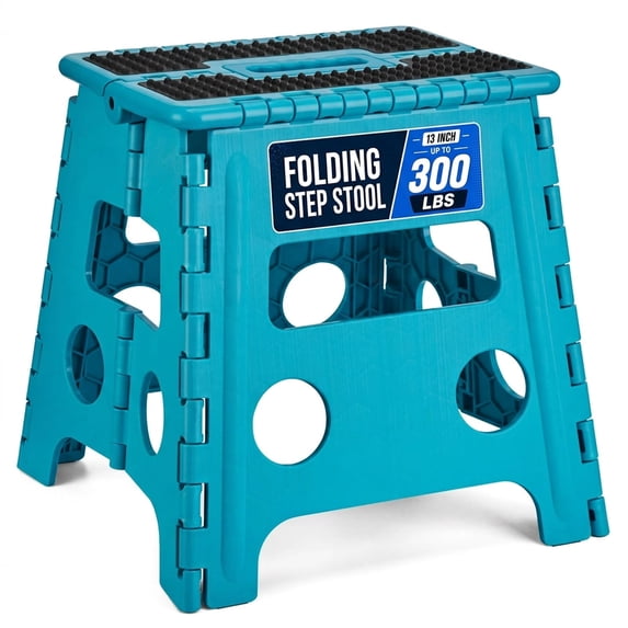 ACSTEP Folding 13 Inch Premium Heavy Duty Foldable Step Stool Dot Blue