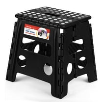 ACSTEP Folding Step Stool 13'' Tall Kids Step Stool Plastic Step Stools with Non-Slip Surface - Black