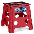 thumbnail image 1 of ACSTEP Folding Step Stool 13'' Tall Step Stool Plastic Step Stools with Non-Slip Surface - Dot Red, 1 of 10