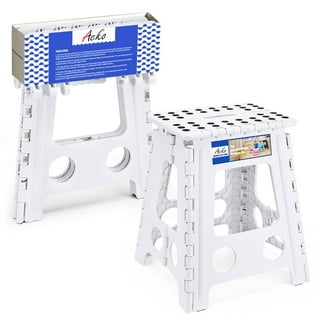 Aufmer 8.26 Inch Folding Step Stool 400lbs Capacity Sturdy Plastic