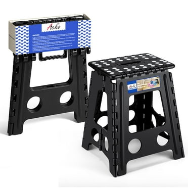 ACSTEP Step Stool for Adults Lightweight Stepping Stool Foldable Step Stool Hold up to 400lbs Non Slip Collapsible Stool, 16"H
