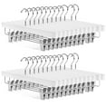 thumbnail image 1 of ACSTEP Wooden Pants Hangers with Clips, 14" Heavy Duty & Anti Slip Wooden Hangers for Pants, Skirt, 25 Pcs, White, 1 of 9