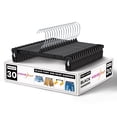 thumbnail image 1 of ACSTEP Pants Hangers 30 Pack 12 inch Black Plastic Skirt Hanger with Non-Slip Big Clips and 360 Rotatable Hook, 1 of 7