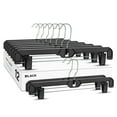 thumbnail image 1 of ACSTEP Plastic Hangers with Clips,14 Inch Pant Hanger for Space,12 Pack,Black, 1 of 5