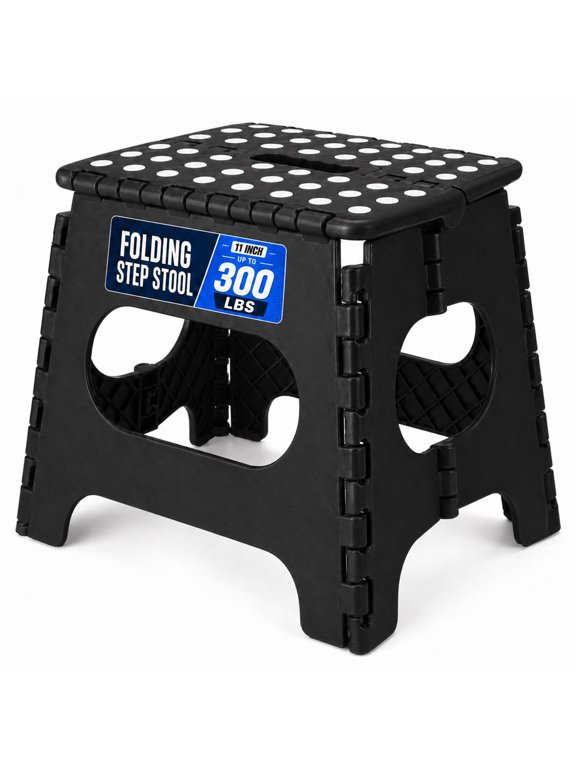 11" Folding Step Stool for Adults Lightweight Stepping Stool Foldable Step Stool Hold up to 300lbs Non Slip Collapsible Stool