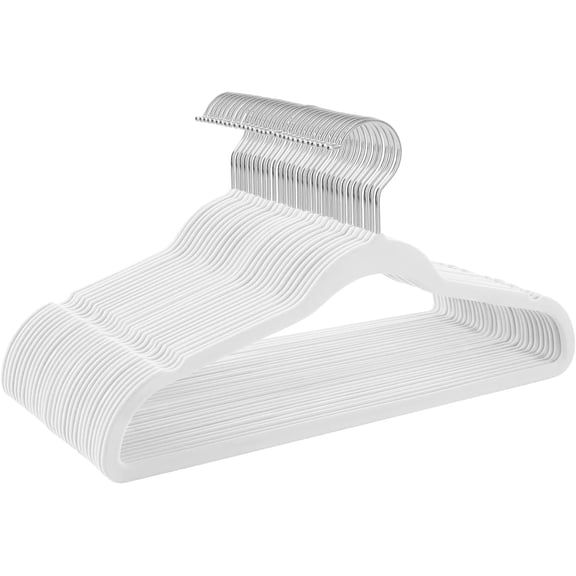 ACSTEP Velvet Hangers 40 Pack Non-Slip Suit Hangers with 360 Degree Rotatable Hook,Whtie