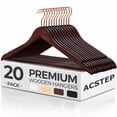 thumbnail image 1 of ACSTEP Wooden Clothes Hangers 20 Pack, Sturdy Coat Hangers for Closet, Heavy Duty Non Slip Hangers, Brown, 1 of 7
