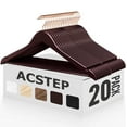 thumbnail image 1 of ACSTEP Wooden Clothes Hangers 20 Pack, Sturdy Coat Hangers for Closet, Premium Heavy Duty Non Slip Hangers, Brown, 1 of 8