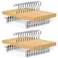 thumbnail image 1 of ACSTEP Wooden Pants Hangers with Clips 25 Pack 14 Inch, Wood Skirt Hangers for Women, Solid Wood Pants Hangers with 360 Swivel Hook - Natural, 1 of 8