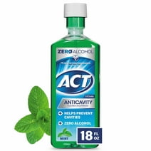 ACT Alcohol Free Anticavity Fluoride Mouthwash, Mouth Rinse for Adults, Mint, 18 fl oz