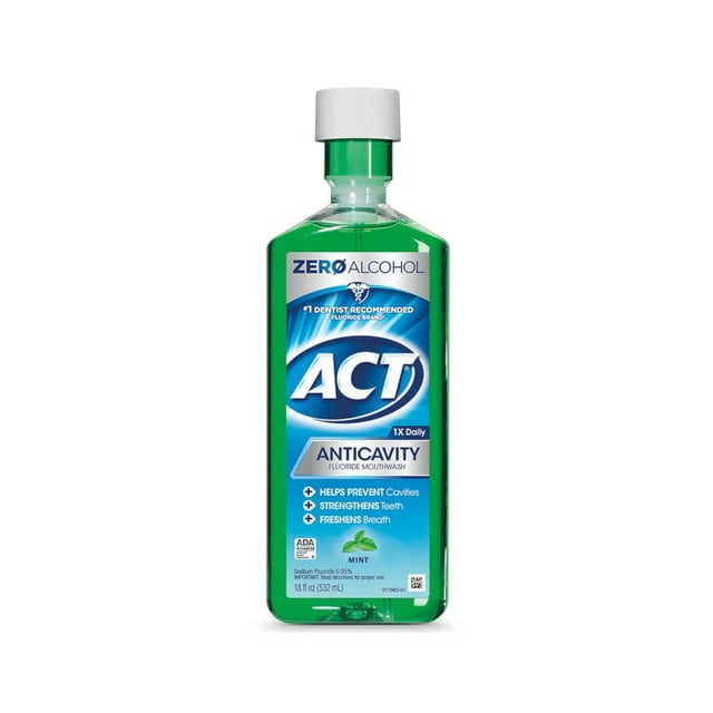 ACT Alcohol Free Anticavity Fluoride Rinse, Mint 18 oz
