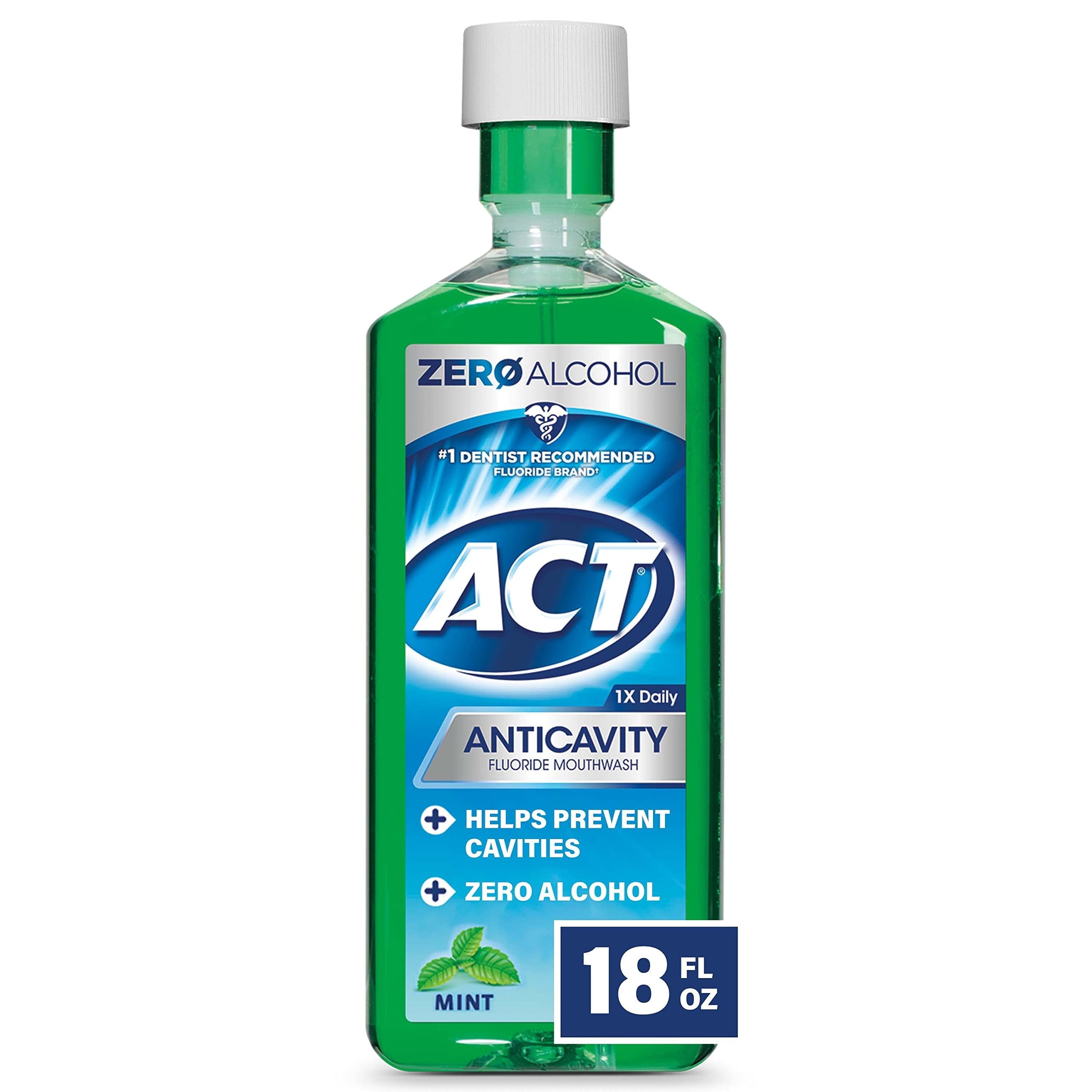 ACT Alcohol Free Anticavity Fluoride Rinse, Mint - 18 oz