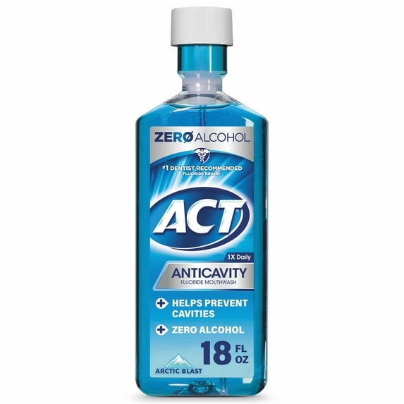 ACT Anticavity Alcohol Free Arctic Blast Mouthwash, 18oz