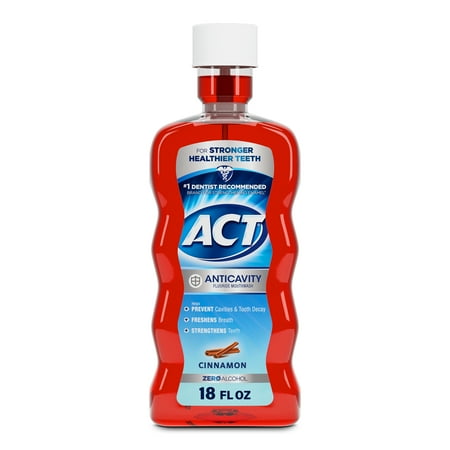 ACT Anticavity Fluoride Mouthwash, Triple Action Cinnamon, 18 fl. oz.