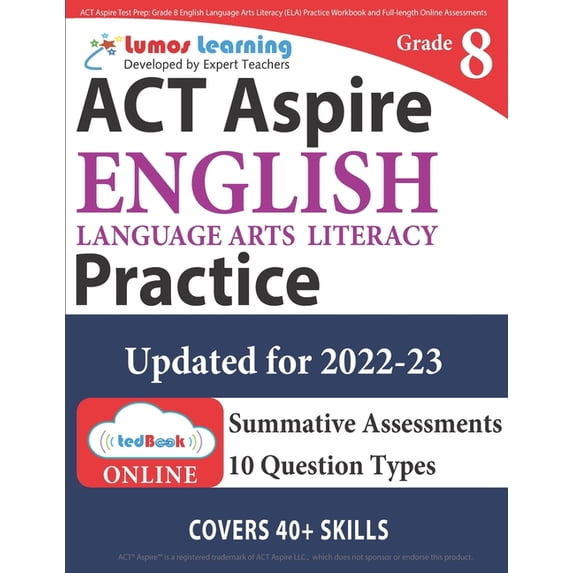 ACT Aspire Test Prep: Grade 8 English Language Arts Literacy (Ela ...