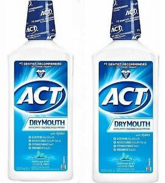ACT Dry Mouth Fluoride Rinse MINT 18oz ( 2 pack )