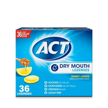 ACT Dry Mouth Moisturizing Lozenges With Xylitol, Honey-Lemon, 36 ct.