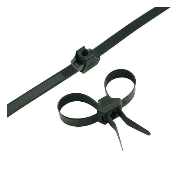 ACT Dual Loop Cable Ties, 13", UV Black, 50/Pkg (AL-13-150-DL-IT-30-L)