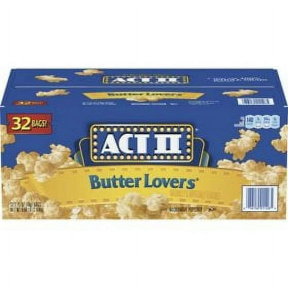 ACT II Butter Lovers Microwave Popcorn, 2.75 oz., 32 count..pack of 2
