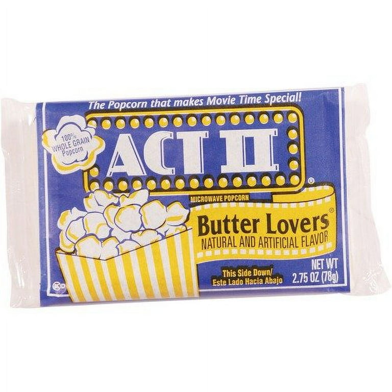 ACT II Butter Lovers Microwave Popcorn - Microwavable - Butter - 2.75 oz - 36 / Carton ACT II Butter Lovers Microwave Popcorn - Microwavable - Butter - 2.75 oz - 36 / Carton