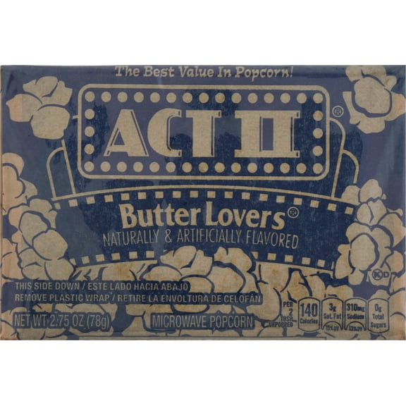 Act II Butter Lovers Microwave Popcorn with Natural and Artificial Flavors