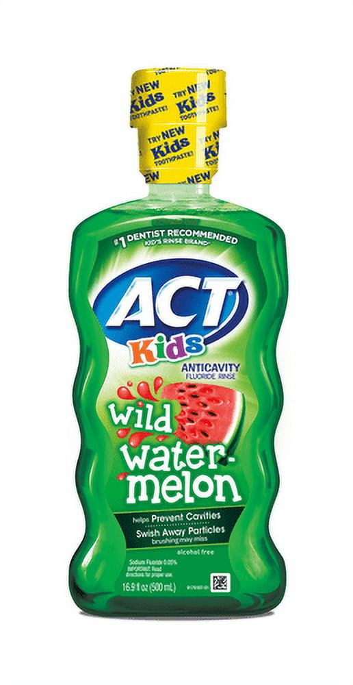 ACT Kids Anti-Cavity Wild Watermelon Fluoride Mouthwash (Pack of 12)
