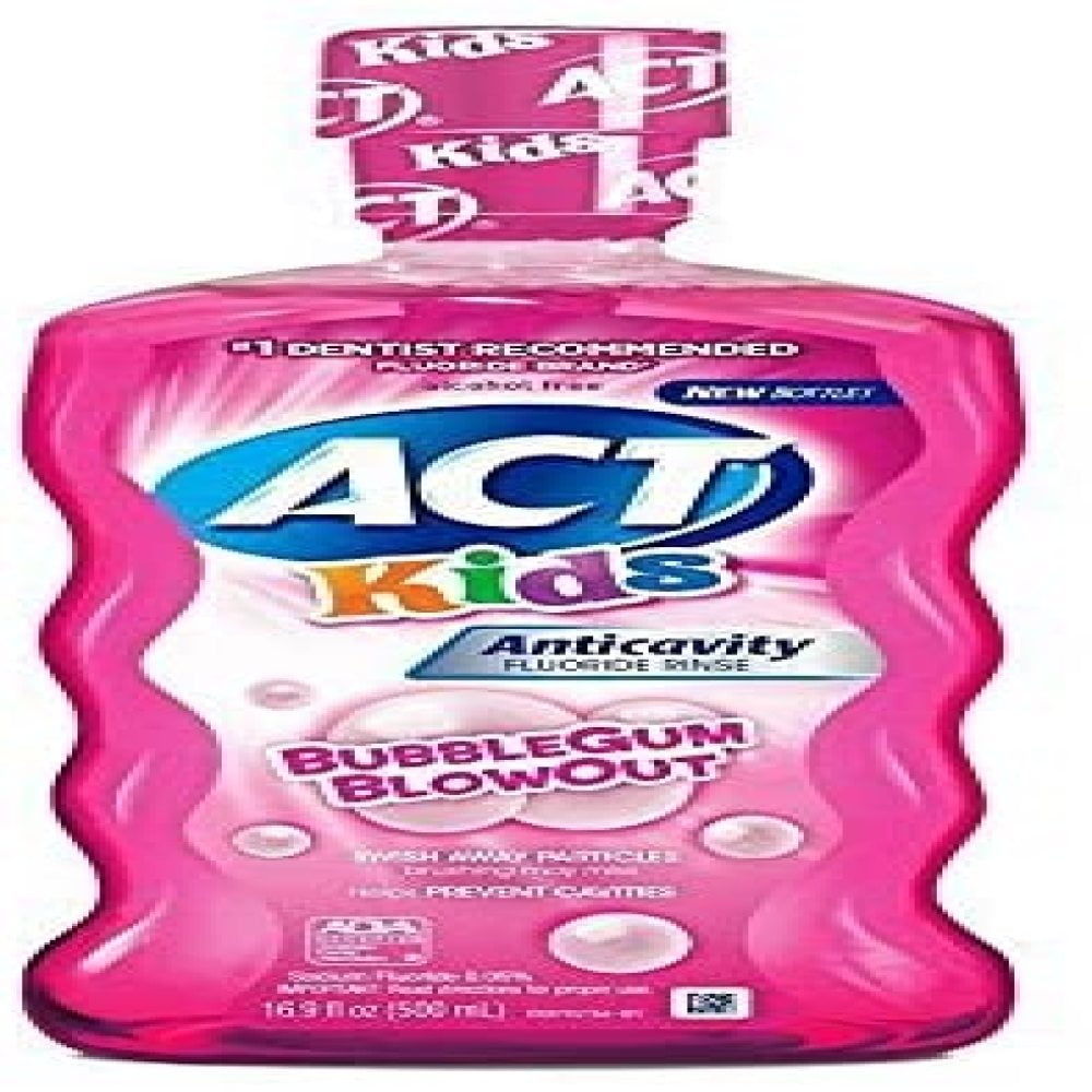 ACT Kids Anticavity Fluoride Mouthwash, Bubble Gum Blow Out 16.9 Oz