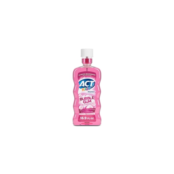 ACT Kids Anticavity Fluoride Mouthwash, Bubble Gum Blowout, 16.9 fl oz (Pack of 6)