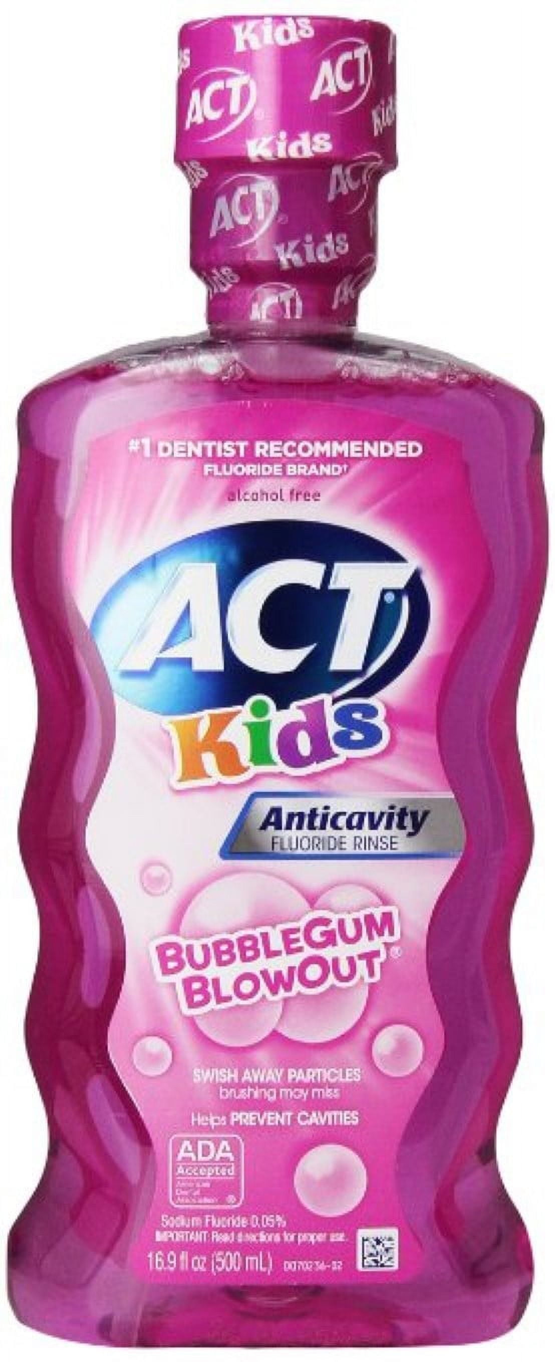 ACT Kids Anticavity Fluoride Rinse, Bubble Gum Blow Out 16.9 oz (Pack of 2)