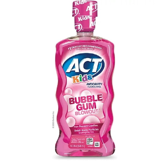 ACT Kids Anticavity Fluoride Rinse, Bubble Gum Blow Out 16.9 oz