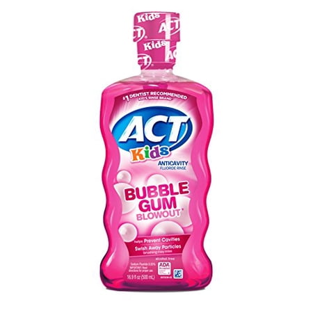 ACT Kids Anti-Cavity Fluoride Rinse, Bubblegum Blowout 16.9 oz