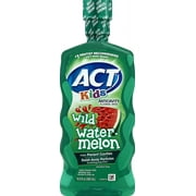 ACT Kids Anticavity Fluoride Rinse Wild Watermelon, Accurate Dosing Cup, Alcohol Free, Original Version, 16.9 Fl Oz