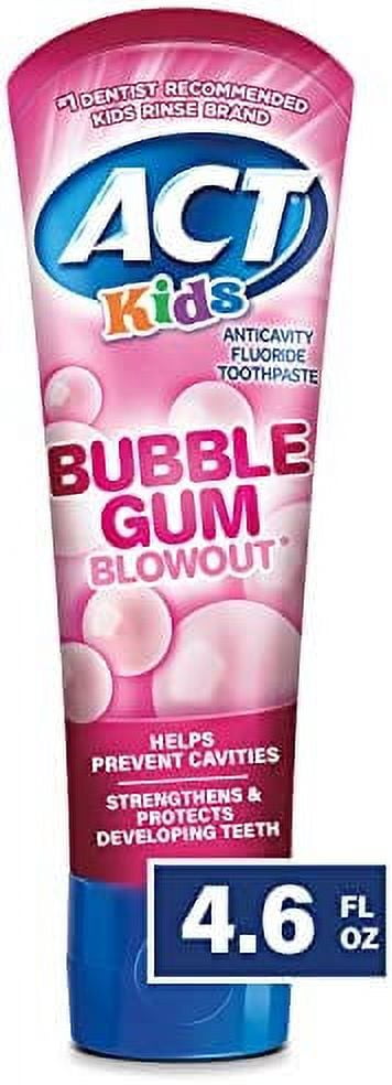 ACT Kids Anticavity Fluoride Toothpaste 4.6 oz. Bubble Gum Blowout
