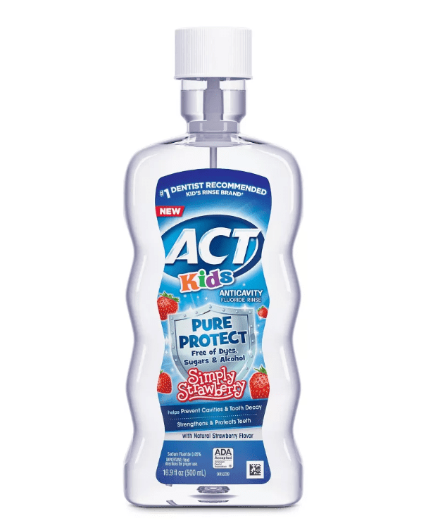 ACT Kids' Pure Protect Strawberry Anticavity Fluoride Mouthwash - 16.9 fl oz