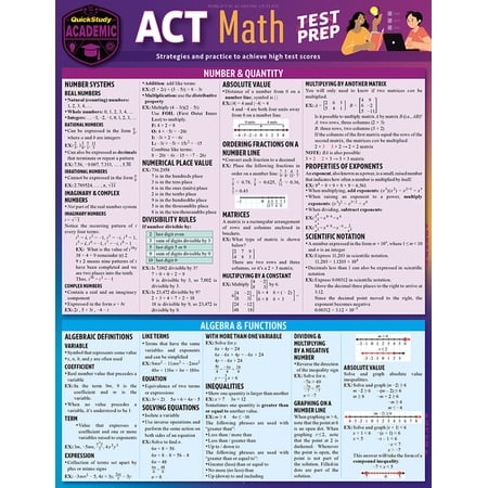 ACT Math Test Prep : a QuickStudy Laminated Reference Guide (Edition 1) (Other)