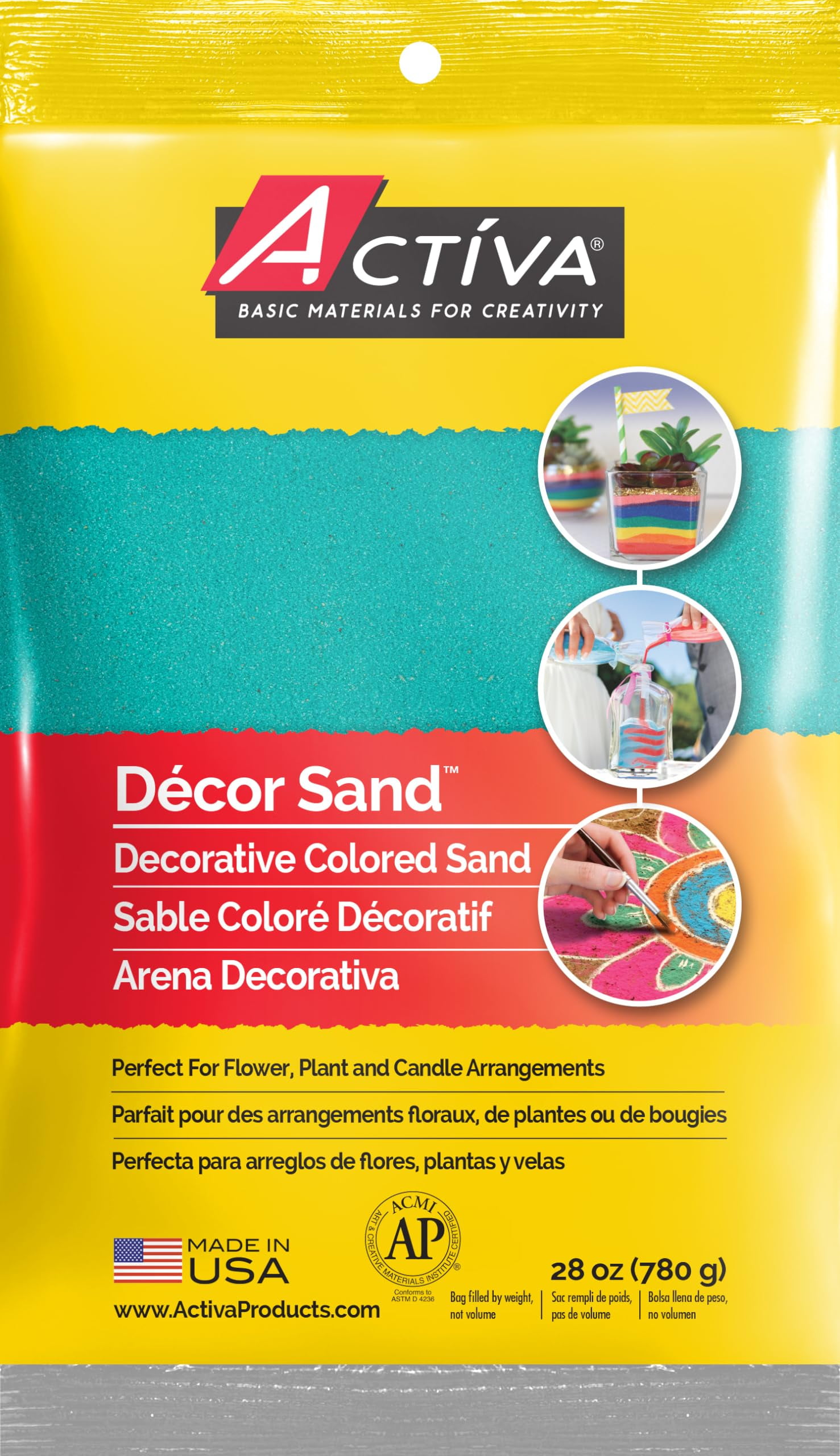ACTÍVA 28 oz. Bag of Turquoise Decor Sand - Decorative Colored Sand