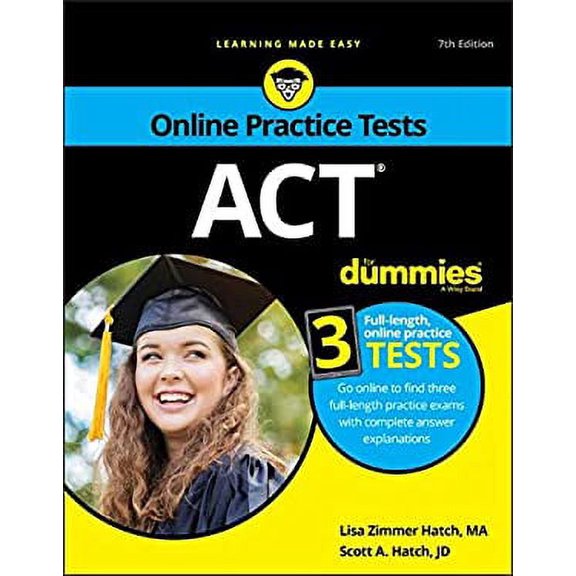 Pre-Owned ACT for Dummies: Book + 3 Practice Tests Online + Flashcards (Paperback) 1119612640 9781119612643