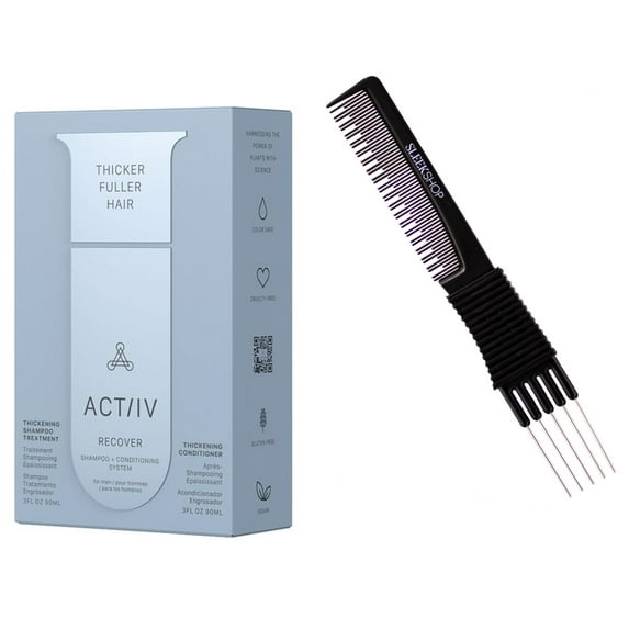 ACTIIV HAIR SCIENCE Recover SHAMPOO + Conditioning System for MEN KIT DUO, Thickening Treatment SET MAN, Active Activ ACTIIVE ACT/IV (Men System Box Kit (3 oz + 3 oz))