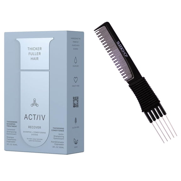 ACTIIV HAIR SCIENCE Recover SHAMPOO + Conditioning System for MEN KIT DUO, Thickening Treatment SET MAN, Active Activ ACTIIVE ACT/IV (Men System Box Kit (3 oz + 3 oz))