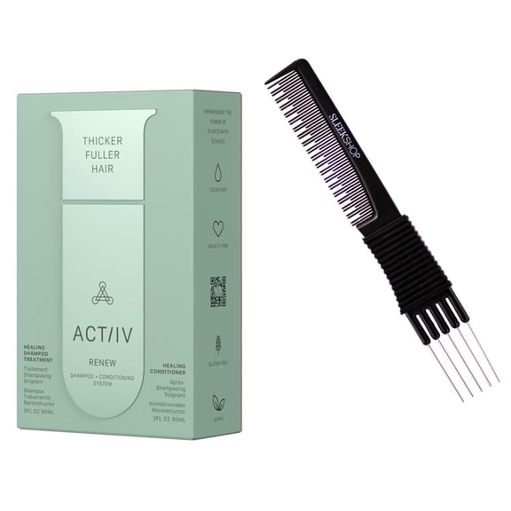 ACTIIV HAIR SCIENCE Renew SHAMPOO + CONDITIONING SYSTEM, Heaing Treatment Conditioner BOX KIT DUO SET, Active Activ ACTIIVE ACT/IV (RENEW System Box Kit (3 oz + 3 oz))