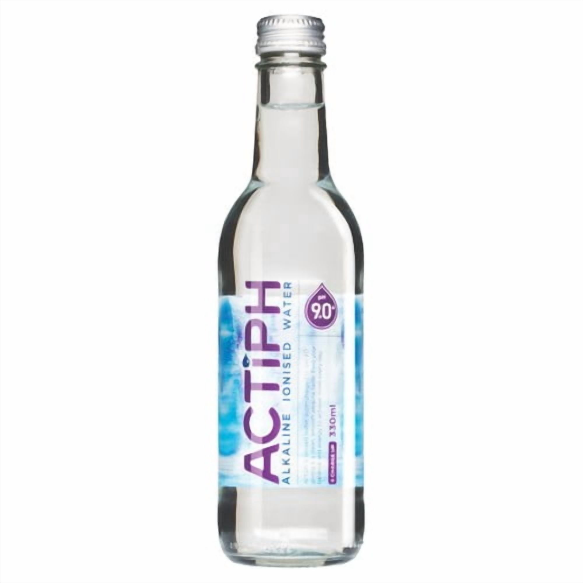 ACTIPH Alkaline Ionised Water Glass Bottle 330ml, British Import (Pack of 6)