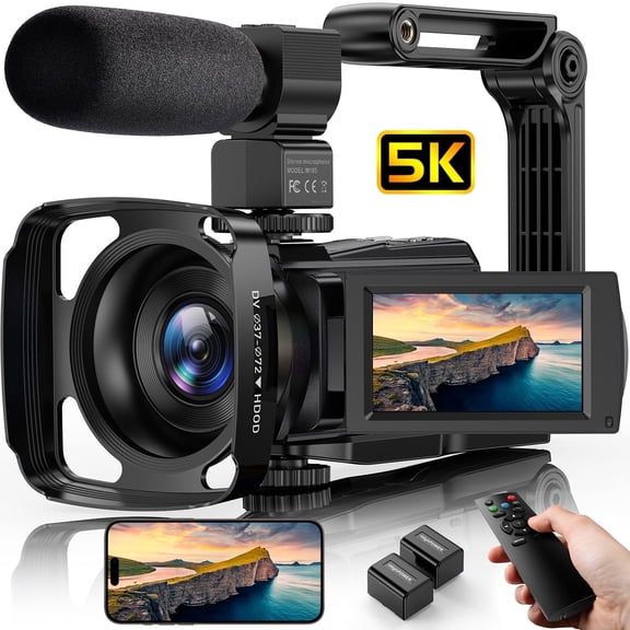 ACTITOP 5K HD Video Camera Camcorder 48MP Vlog Camera for Youtube with IR Night Vision WiFi 3.0'' Touch Screen