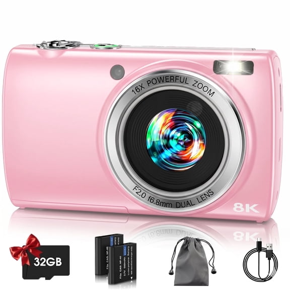 ACTITOP 8K Digital Camera for Photography 88MP WiFi Vlogging Camera for YouTube with Front Rear Lens Touch Screen Video Camera with 32GB Card for Beginners