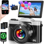 ACTITOP Digital Camera for Photography 4K 64MP WiFi Vlogging Camera for YouTube with 32GB SD Card, 3"180° Flip Screen 16X Zoom Point and Shoot Video Camaras