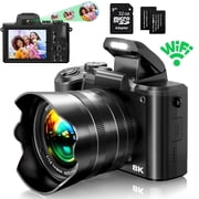 ACTITOP Digital Camera 8K 88MP Autofocus WiFi Vlog Dual-Lenses Camera for YouTube with 32GB Card,Camera Photography 16X Zoom Touch Screen Video Camera