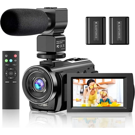 ACTITOP Video Camera Camcorder FHD 1080P 30FPS 16x Digital Zoom Vlog Camera for Youtube 3.0 Touch Screen with Microphone